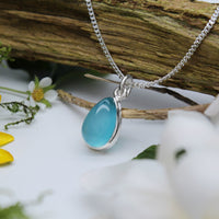 LAGOON - Sterling Silver & Blue Chalcedony Necklace