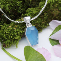 BENEATH THE WATER - Sterling Silver & Blue Chalcedony Necklace