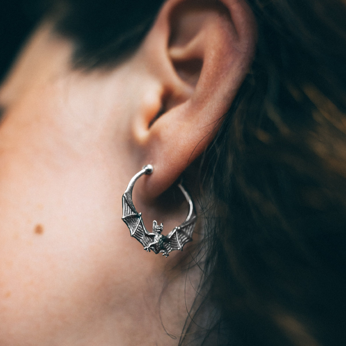 NIGHT FLIGHT - Sterling Silver Hoops