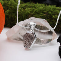 FRACTURE - Sterling Silver & Black Rutilated Quartz Necklace