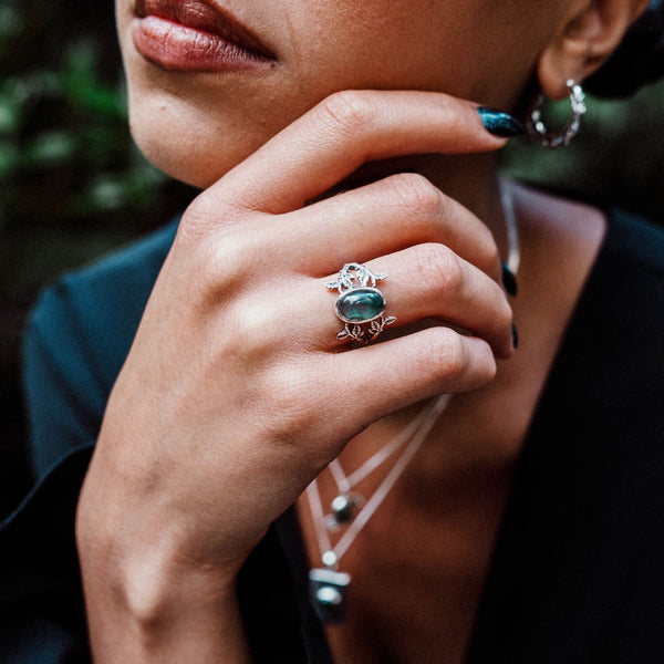 WILD WOODS - Moss Agate & Sterling Silver Ring