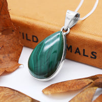 WOODLAND WANDER  - Sterling Silver & Malachite Necklace