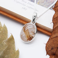 SEPTEMBER SUN  - Sterling Silver & Golden Rutile Necklace