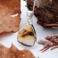 FALL  - Sterling Silver & Montana Agate Necklace