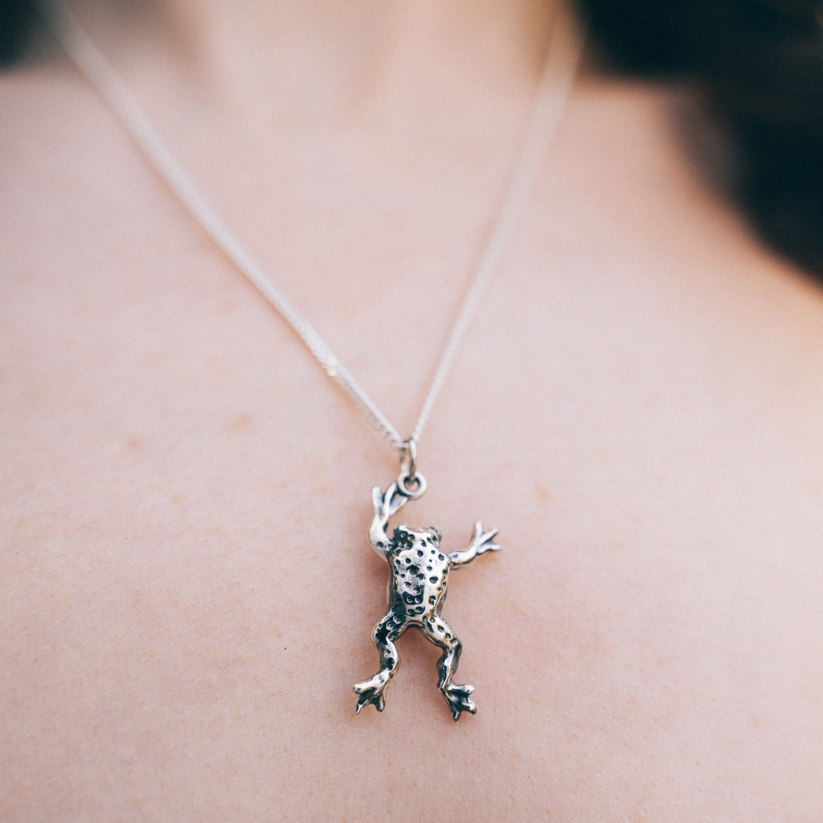 DANCING FROG - Sterling Silver Necklace