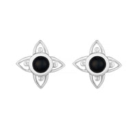 FLEUR - Sterling Silver & Onyx Studs