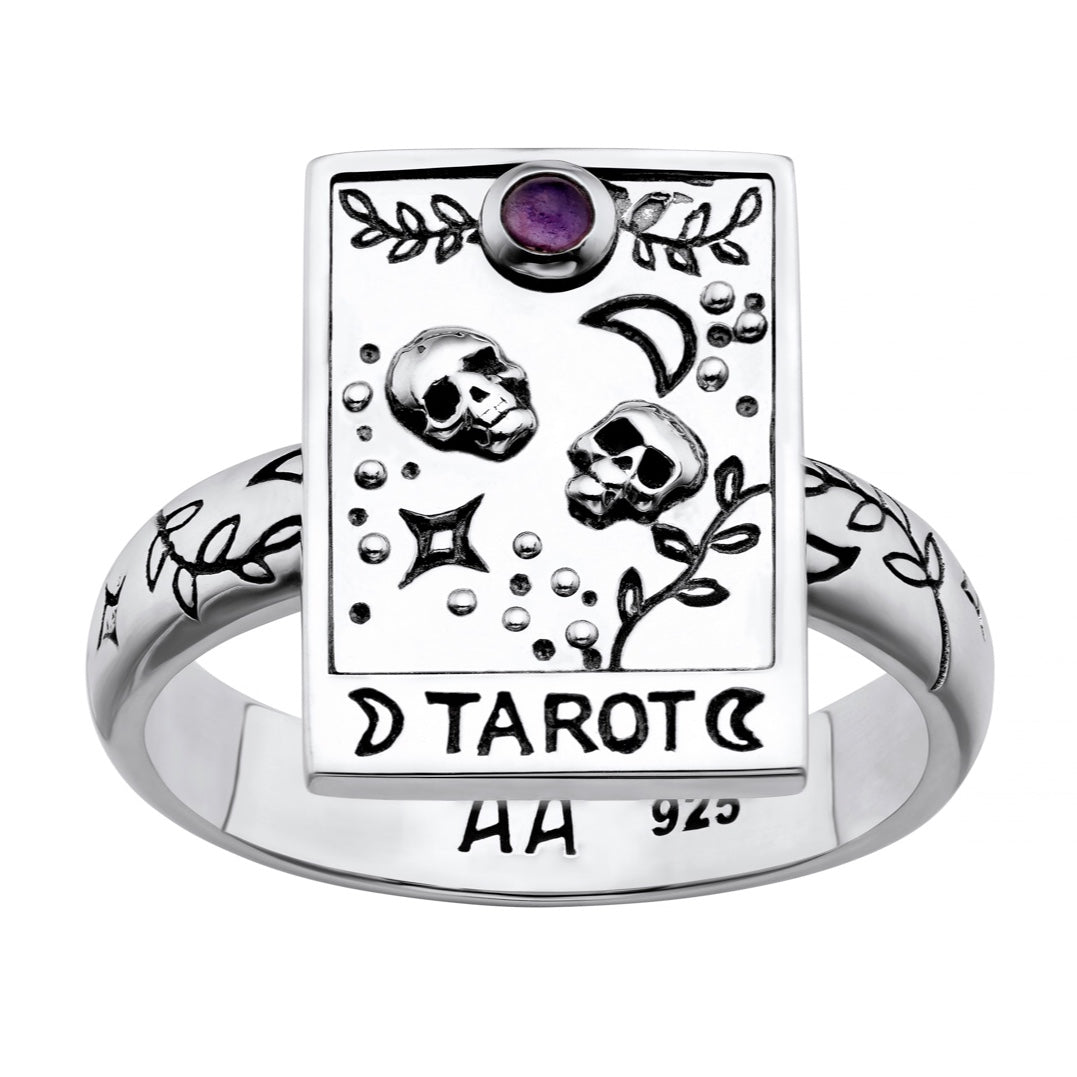 SHUFFLE & CUT RING - Sterling Silver & Amethyst Ring