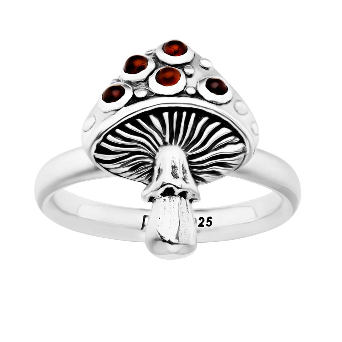 MYSTIC MUSHROOM - Sterling Silver  & Garnet Necklace