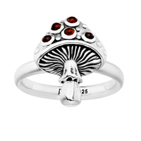 MYSTIC MUSHROOM - Sterling Silver  & Garnet Necklace