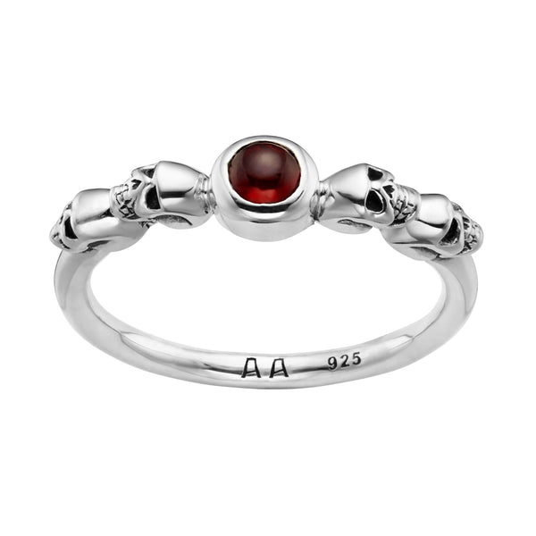 BONES - Sterling Silver & Garnet Ring